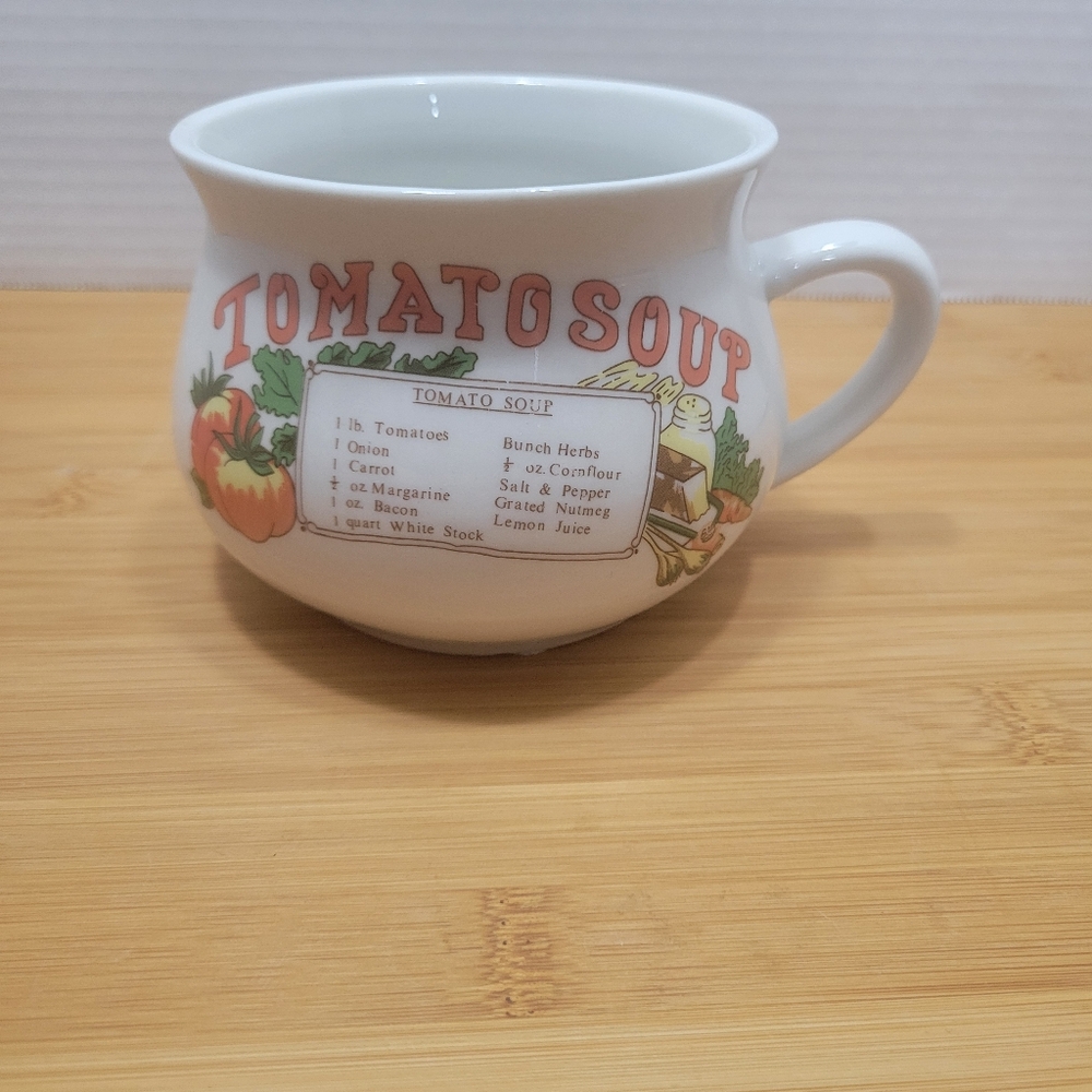Tomato Soup Mug Bowl Retro Recipe Mug